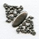 Ornate Floral Oxidized Silver Stampings 56mm (4)