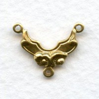 Floral Detail Raw Brass Connectors 17mm (6)