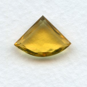 ^Topaz Glass Fan Shaped Jewelry Stones 18x13mm