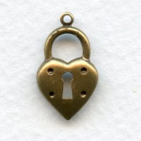 ^Steampunk Inspired Heart Lock Stampings Oxidized Brass (12)