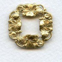 Floral Framework Stampings 25mm Raw Brass (6)