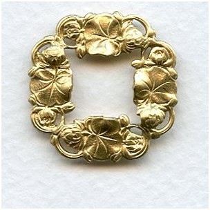 Floral Framework Stampings 25mm Raw Brass (6)