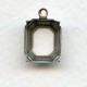 Cushion Octagon Settings Oxidized Silver 12x10mm (12)