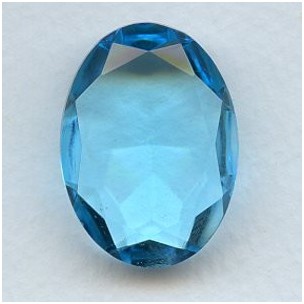 ^Aqua Glass Oval Unfoiled Jewelry Stone 30x22mm