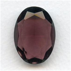 ^Amethyst Oval Glass Unfoiled Jewelry Stone 30x22mm