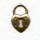 Steampunk Inspired Heart Lock Oxidized Brass 17mm (6)