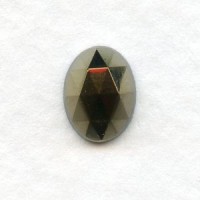 Iris Green Flat Back Faceted Top 8x6mm Jewelry Stones