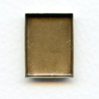 Bezel Edge Oxidized Brass Rectangle Settings 18x13mm