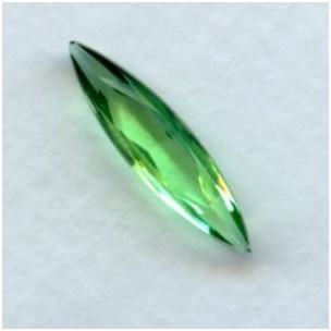 Peridot Glass Navette Shape Jewelry Stones 24x6mm
