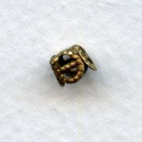 Square Filigree 5mm Bead Caps Oxidized Brass (24)