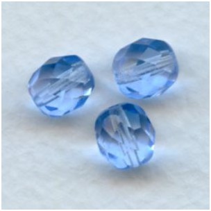 Light Sapphire Fire Polished Round Faceted Beads 8mm