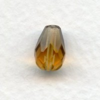 Smoked Topaz Czech Glass Tear Drop Beads 10x7mm