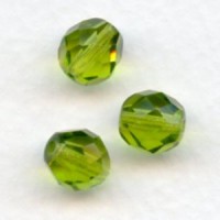 ^Olivine Fire Polished Round Faceted Beads 8mm