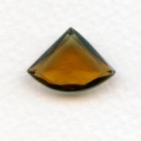 Smoked Topaz Glass Fan Shape Jewelry Stones 18x13mm