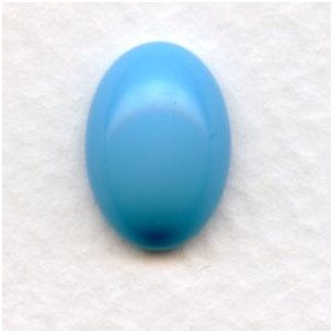 Light Blue Turquoise 14x10mm Glass Cabs