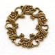 Floral Wreath Frame with Cutouts Oxidized Brass 27mm (2)