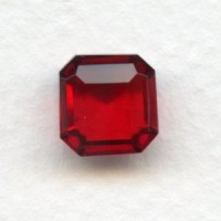 Ruby Glass Square Octagon Jewelry Stones 10x10mm