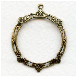 Delicate Fancy Edge Setting 25mm Oxidized Brass (1)