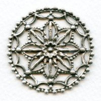 Rosette Design with Openwork Oxidized Silver 41mm (1)