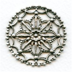 Rosette Design with Openwork Oxidized Silver 41mm (1)