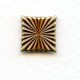 Fluted Square Embellishments 9mm Oxidized Brass
