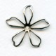 Open Petal Flowers Oxidized Silver 35mm (6)