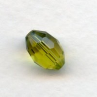 ^Oval Faceted Glass Beads Dark Olivine 11x8mm