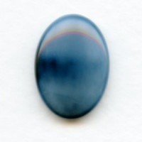 Pearl Blue Glass Low Dome Cabochon 18x13mm (1)
