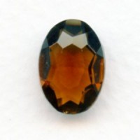 Smoked Topaz Glass Oval Unfoiled Jewelry Stones 14x10mm