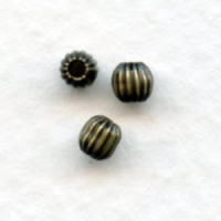Corrugated Oxidized Brass Spacer Beads 3mm (24)