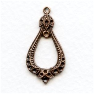 Exceptional Pendant with Rhinestone Settings Oxidized Copper (1)