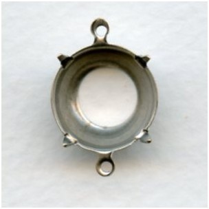 Round 14mm Setting Connectors Oxidized Silver (12)