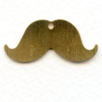 Steampunk Mustaches Raw Brass 31mm (12)