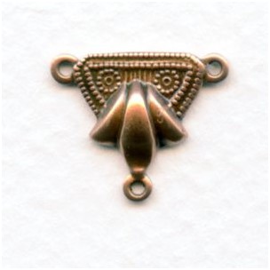 ^Ornate Three Loop Connectors Oxidized Copper (12)