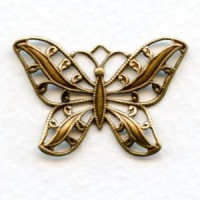 Filigree Butterflies 30mm Oxidized Brass (3)