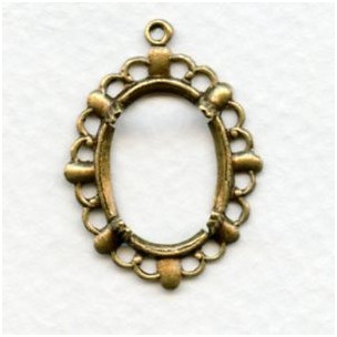 Filigree Edge Setting 18x13mm Oxidized Brass (1)