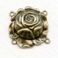The Rose Connector with 4 Loops Oxidized Brass