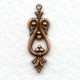 ^Ornate Small Drops Oxidized Copper 25mm (12)
