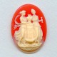 ^Cameo Women at Fountain Ivory on Carnelian 40x30mm
