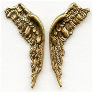 Large Wings Oxidized Brass 58mm (1 set)