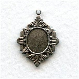 ^Art Deco Inspired Earring Tops Oxidized Silver (2)