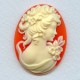 ^Girl with Flowers Cameo Ivory on Carnelian 40x30mm (1)