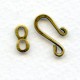 Hook and Eye Closures for Necklaces Oxidized Brass (12 sets)