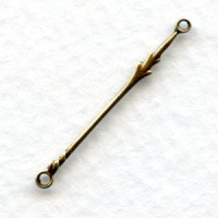 Decorative Bar Connector or Bail Oxidized Brass (12)