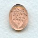 *Lily of The Valley Etched Rosaline 18x13mm Intaglio (1)