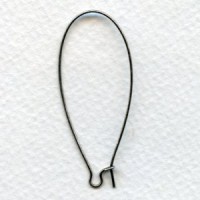 Kidney-Shaped Earring Wires 48mm Oxidized Silver (6 pairs)