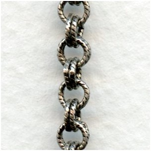 Double Cable Chain Oxidized Silver Plated Brass (3)