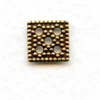 Flat Square Oxidized Brass Filigree Bead Caps 7.5mm (24)