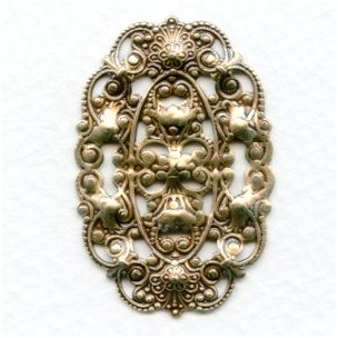 Filigree Ovals Feminine 38mm Oxidized Brass (6)