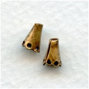 Cone Shaped Plain Bead Caps 5mm Oxidized Brass (24)